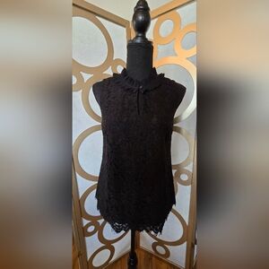J. Crew Elegant Black Lace Blouse